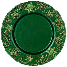 Тарелка подстановочная Bronco Celebration green, диаметр 33см, стекло (336-166_)