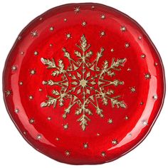 Тарелка Bronco Snow red диаметр 21см, стекло (336-162_)