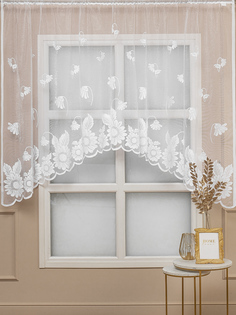 Тюль Арка 300х170 Amore Mio жаккардовый на шторной ленте белый принт абстракция 1шт