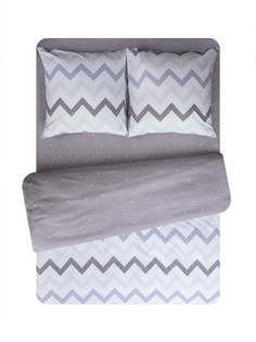 Комплект постельного белья Amore Mio Eco cotton 1,5 спальный бязь зигзаг бежевый
