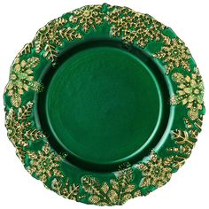 Тарелка Bronco Celebration green, диаметр 22см, стекло (336-169_)