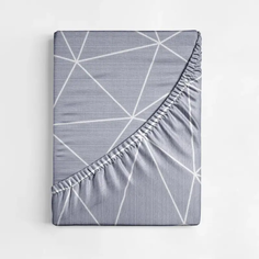 Простыня на резинке Ночь нежна Грань поплин, серая, 120х200х20 см, 1 шт.