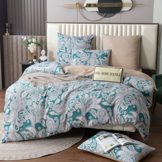 Комплект постельного белья Делюкс Сатин Ситрейд Евро Viva - Home Textile