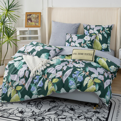 Комплект постельного белья Делюкс Сатин Ситрейд Евро Viva - Home Textile