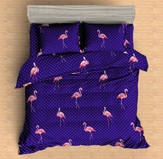 Постельное бельё Amore Mio Мако-сатин Flamingo DKBL Микрофибра 1,5 спальное