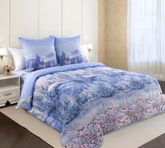 Постельное белье с одеялом Зима 1, перкаль, 2-спальное с евро простыней, наволочки 70х70 Текс Дизайн
