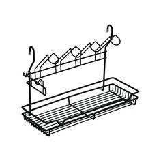 Полка комбинированная, черный матовый, MX-420 BL Lemax