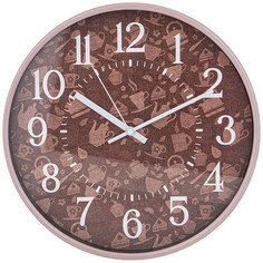 Кварцевые настенные часы пластиковые 30,5см Lefard Coffee time 221-356