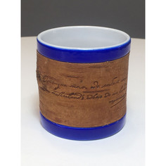 Кружка Береста синяя Отчизна, фарфоровая, малая