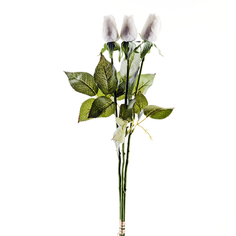 Цветок искусственный на ножке набор 3 шт Белые розы Gloria Garden 45см 9180106