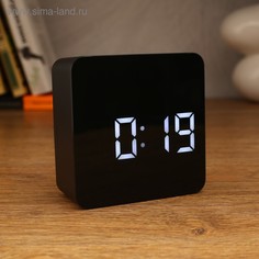 Часы-будильник с календарем и термометром, 3 ААА, от USB, 10.5 х 10.5 х 4.5 см 473157 No Brand