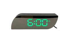 Часы зеркальные настольные LED MIRROR NA-018 Green