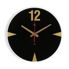 Часы настенные, серия: Интерьер, плавный ход, d-39 см, черные No Brand