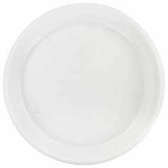 Тарелка одноразовая пластиковая Лайма Бюджет d=170мм десертная белая 100шт 21 уп