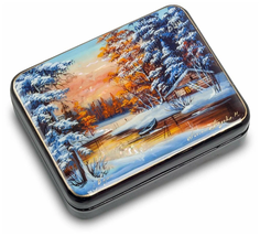 Шкатулка Зимний закат (ручная работа) Народные промыслы