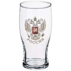 Набор «Золотой Герб России», 2 бокала для пива 300 мл, пепельница АС ДЕКОР