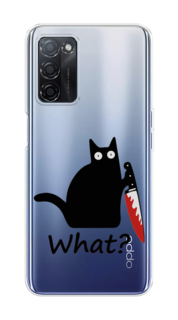 Чехол на Oppo A55s 5G Котик с ножом Case Place