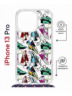 Чехол на iPhone 13 Pro MagSafe Kruche Print Кроссы Nike Air Max с магнитом, со шнурком КruЧЕ