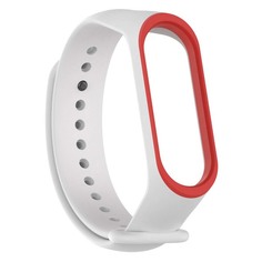 Ремешок Unknown для Mi band 3/4 Double Color белый с красным