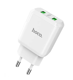 Сетевое зарядное устройство Hoco N6, 18 Вт, 2 USB QC3.0 - 3 А, белый