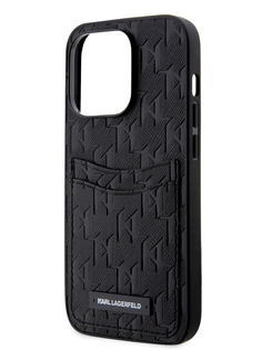 Чехол Karl Lagerfeld для iPhone 14 Pro Max из экокожи с карманом для карт, Black
