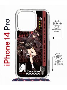 Чехол на iPhone 14 Pro MagSafe Kruche Print Hu Tao Genshin с магнитом, со шнурком КruЧЕ