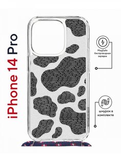 Чехол на iPhone 14 Pro MagSafe с принтом Kruche Print Доброта с магнитом, со шнурком КruЧЕ