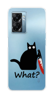 Чехол на Oppo A57 5G/OnePlus Nord N300 5G "Котик с ножом" Case Place