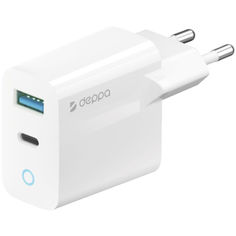 Сетевое зарядное устройство Deppa Power Delivery QC 3.0 33Вт USB A + Type-C белое (11426)