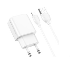 Сетевое зарядное устройство Borofone BA64A lightning - usb type-c 2.1 А белый
