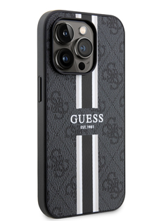 Чехол Guess для iPhone 14 Pro с MagSafe из экокожи Black