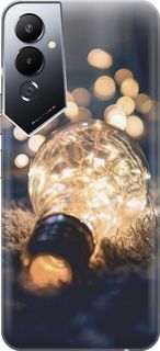 Силиконовый чехол на Tecno Pova 4 с принтом "Гирлянда в лампочке" Gosso Cases