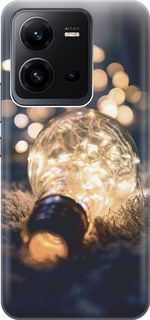 Силиконовый чехол на Vivo V25 5G "Гирлянда в лампочке" Gosso Cases