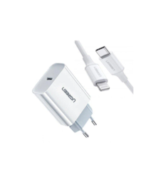 Сетевое зарядное устройство Fast Charger USB-C 20W + Cable Lightning (белый) No Brand