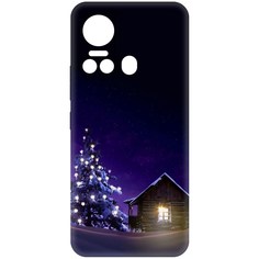 Чехол-накладка Krutoff Soft Case Зимний домик для ITEL Vision 5 черный