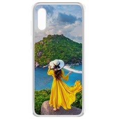 Чехол-накладка Krutoff Clear Case Платье летнее женское для Samsung Galaxy A02 (A022)