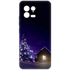 Чехол-накладка Krutoff Soft Case Зимний домик для Xiaomi 13 черный