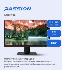 23.8" Монитор Passion P24W1 Black 75Hz 1920x1080 IPS