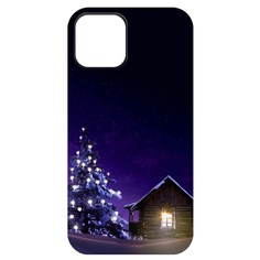 Чехол-накладка Krutoff Софт Кейс Зимний домик для iPhone 12 mini черный