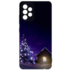 Чехол-накладка Krutoff Софт Кейс Зимний домик для Samsung Galaxy A32 (A325) черный