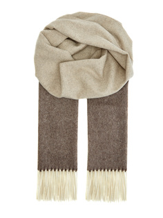 Кашемировый шарф ручной работы в бежево-коричневой гамме Bertolo Cashmere