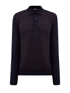 Джемпер-поло из шерсти и шелка с контрастной отделкой Bertolo Cashmere