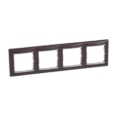 Рамка 4 поста Legrand Valena (770374) темное дерево/серебро