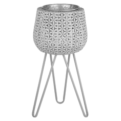 Кашпо на ножках Dekor pap металлическое белое 24x48,5x24 см