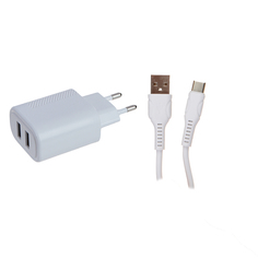 Зарядное устройство Red Line NT-5 2.4A 2xUSB-A + кабель Type-C White УТ000036408
