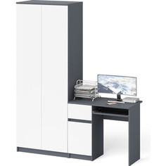 Комплект СВК Мори Стол компьютерный МС-1 левый + Шкаф МШ800.1, цвет графит/белый