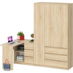 Комплект СВК Мори Стол компьютерный МС-16 правый + Шкаф МШ1200.1, цвет дуб сонома