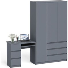 Комплект СВК Мори Стол компьютерный МС-6 левый + Шкаф МШ1200.1, цвет графит