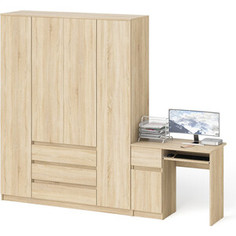 Комплект СВК Мори Стол компьютерный МС-1 левый + Шкаф МШ1600.1, цвет дуб сонома