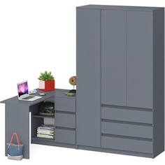 Комплект СВК Мори Стол компьютерный МС-16 правый + Шкаф МШ1200.1, цвет графит